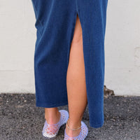 Gail Jersey Denim Midi Skirt
