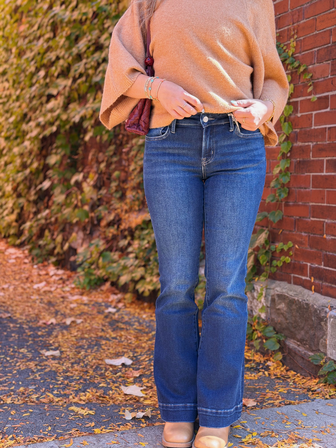 Honor Mid Rise Dark Wash Flare