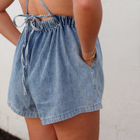 Chambray Denim Romper