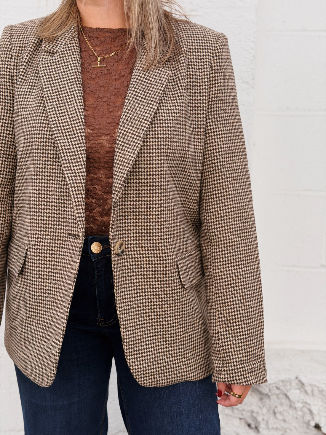 Evan Houndstooth Blazer