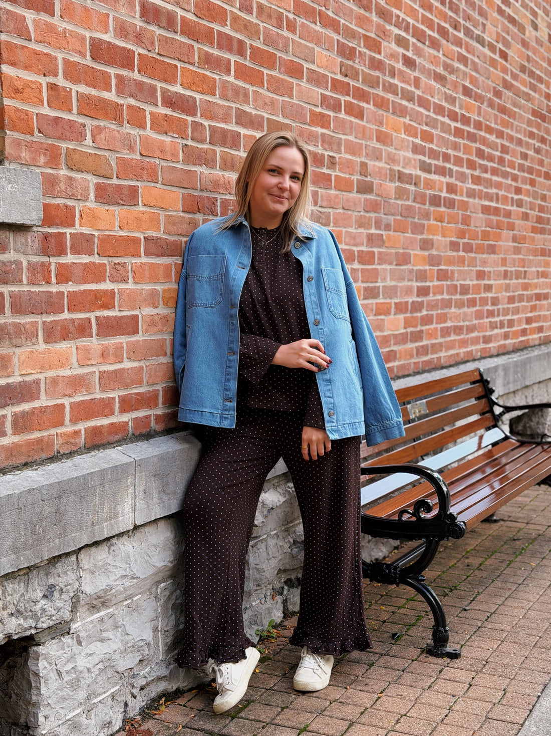 Elio Ruffle Trim Wide Leg Pants