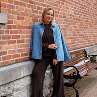 Elio Ruffle Trim Wide Leg Pants
