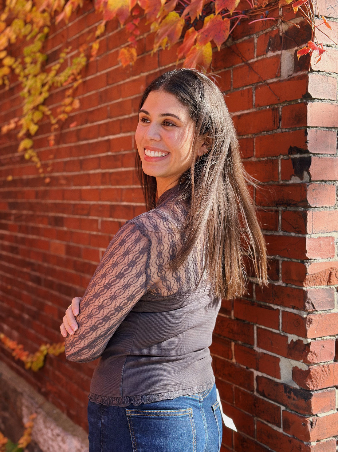 Cherie Lace Mock Neck