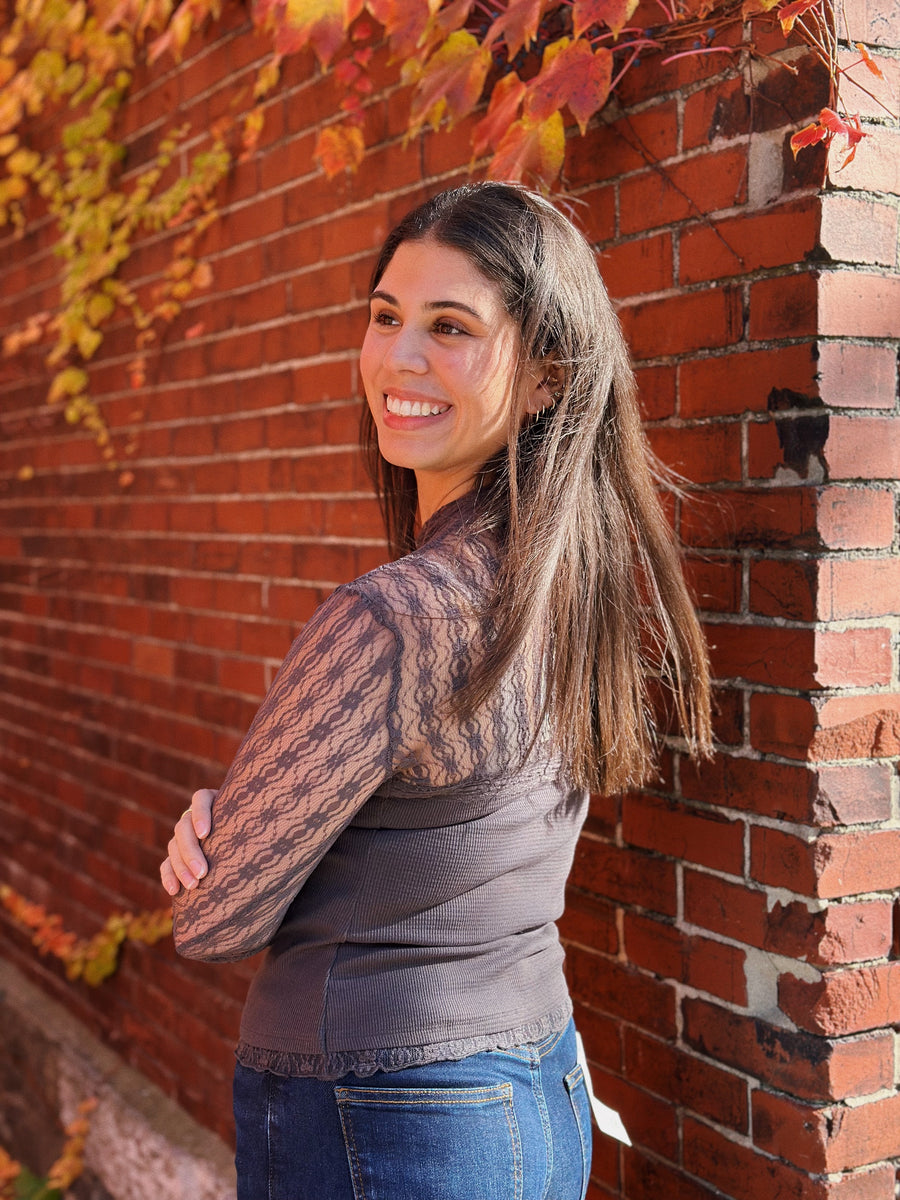 Cherie Lace Mock Neck