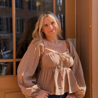Liesel Gingham Peplum Top