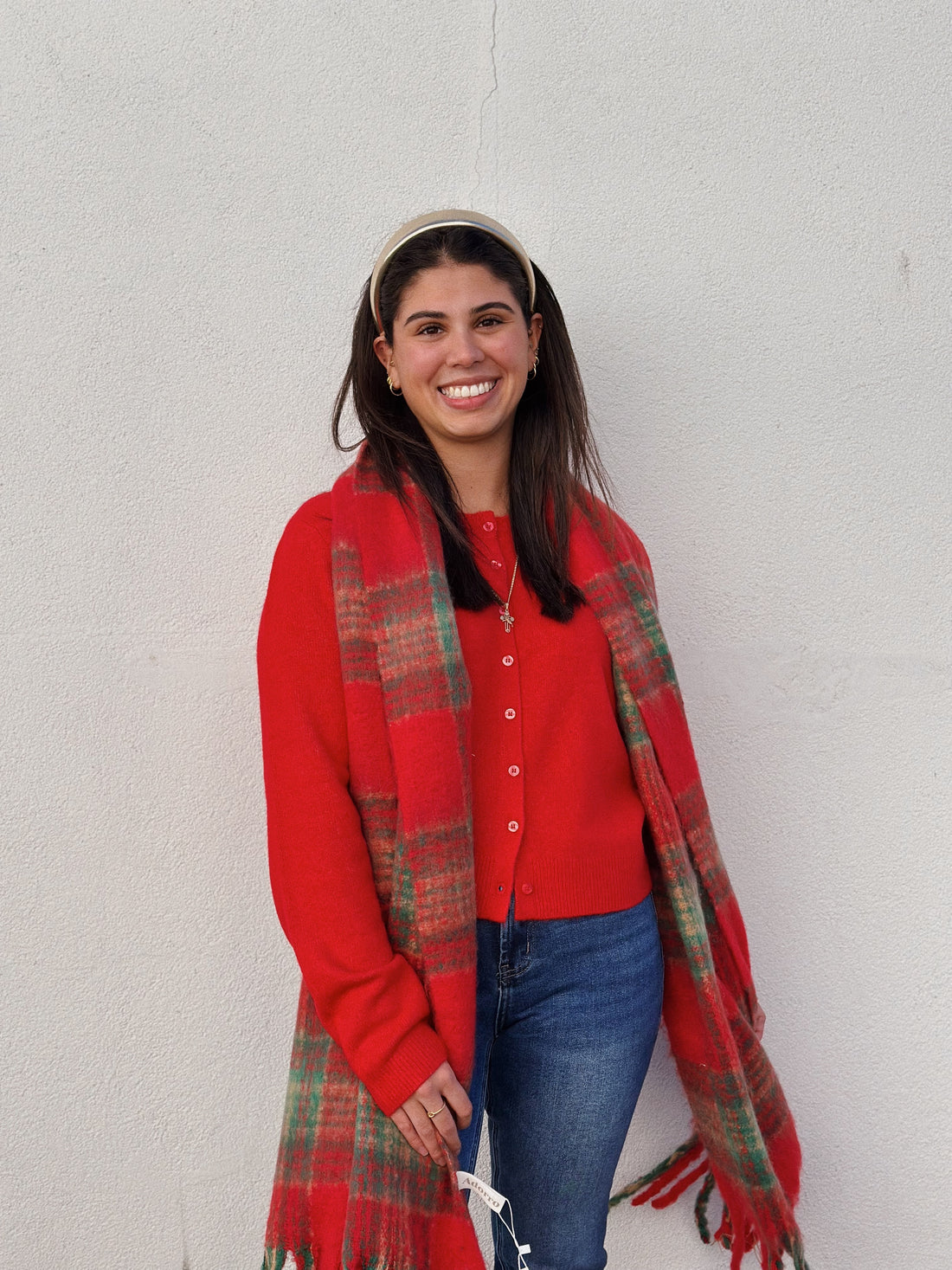 Medina Cardigan: Festive Red