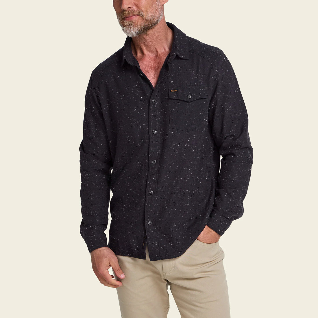 La Grange Lightweight Flannel: Black Speckled
