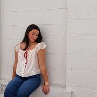 Ditsy Print Ribbon Tie Tank