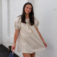 Ruffled Hem Puff Sleeve Mini