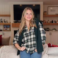 River Plaid Button Up: Garland Green