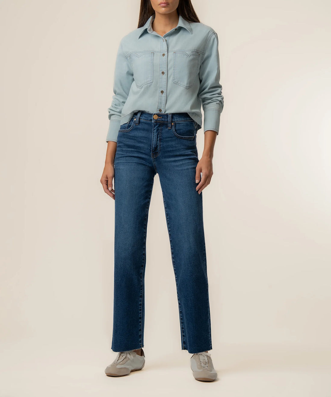 Aubrey Crop Denim Shirt