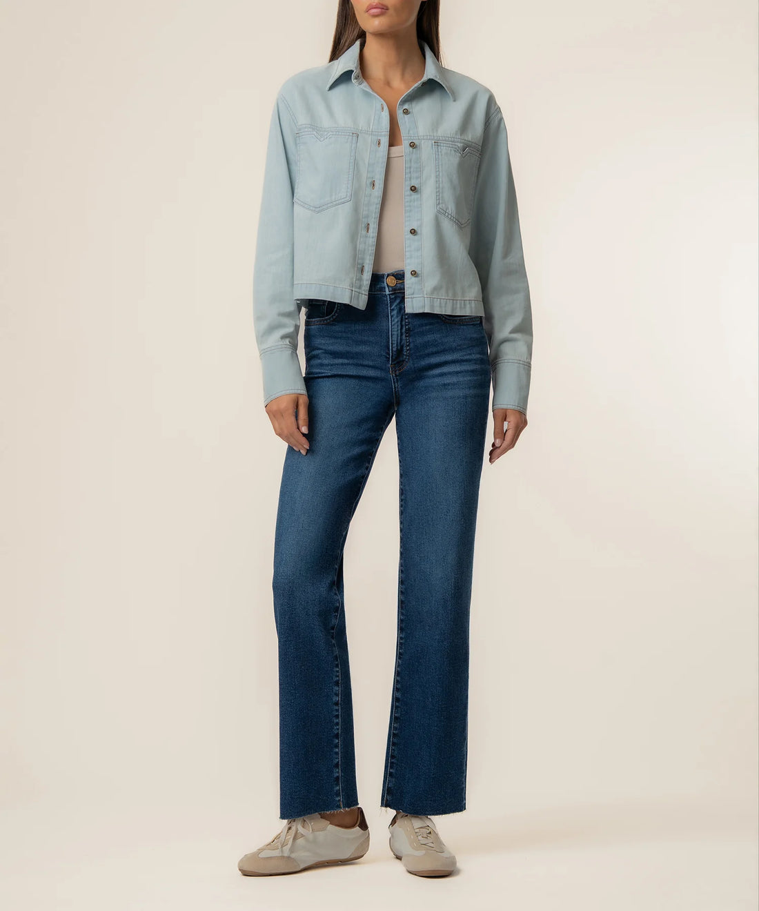Aubrey Crop Denim Shirt