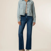 Aubrey Crop Denim Shirt