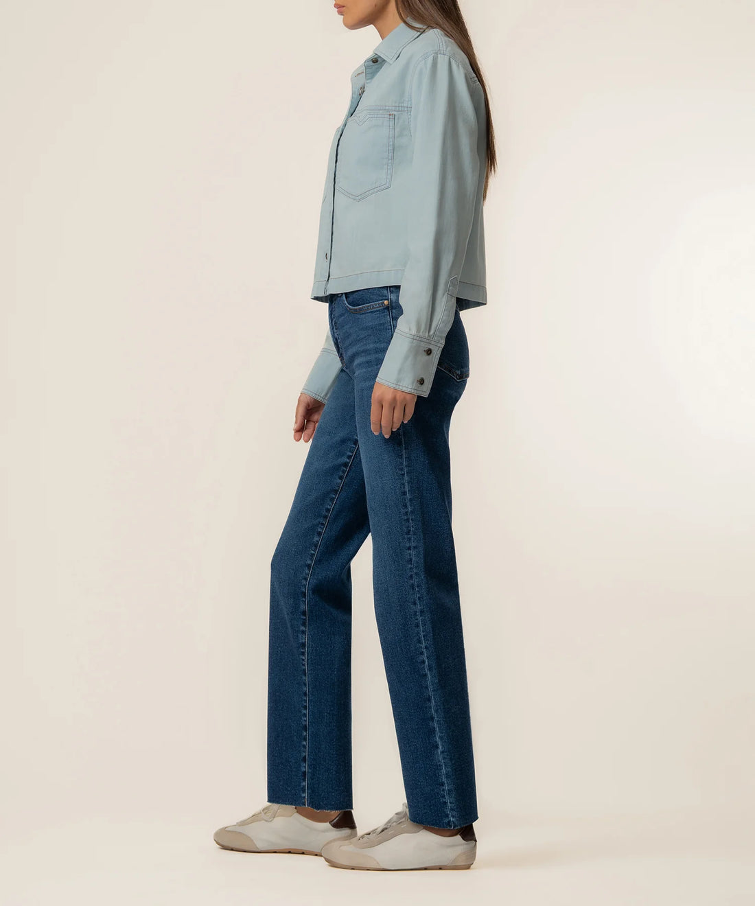 Aubrey Crop Denim Shirt