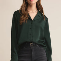 Ana Satin Button Up