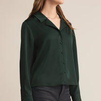 Ana Satin Button Up