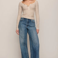 Andie Striped Henley Top