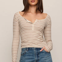 Andie Striped Henley Top