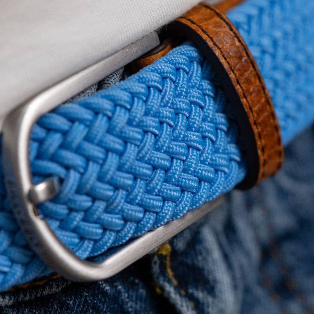 Elastic Braided Belt Alaska Blue