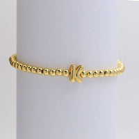 INITIAL MONOGRAM BUBBLE STRETCH BEAD BRACELET