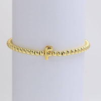 INITIAL MONOGRAM BUBBLE STRETCH BEAD BRACELET