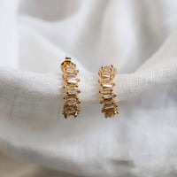 Tapered Baguette Hoops: Gold
