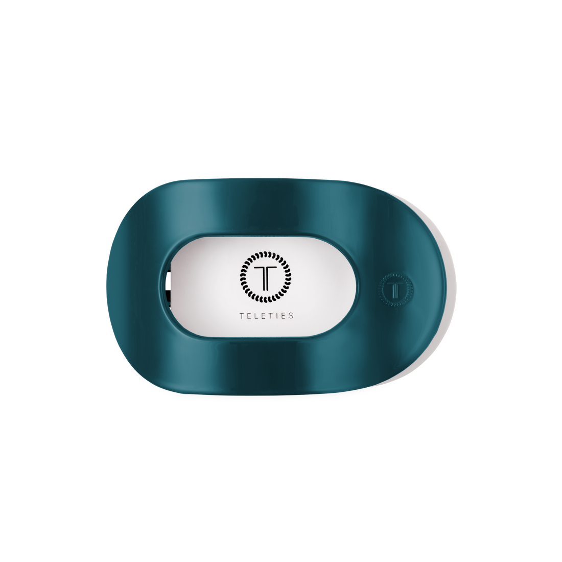 Teal With It Medium Flat Round Hair Clip