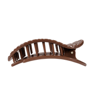Brown Crocodile Large Flat Round Hair Clip