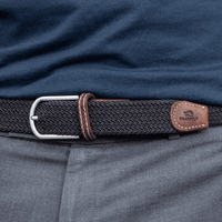Black Licorice Braided Elastic Belt
