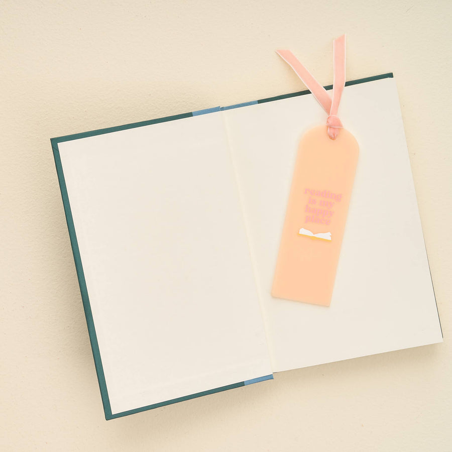 Acrylic Bookmark: Reading is My Happy Place