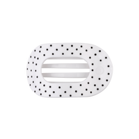 Flat Round | White Polka Dot Party | Medium Hair Clip
