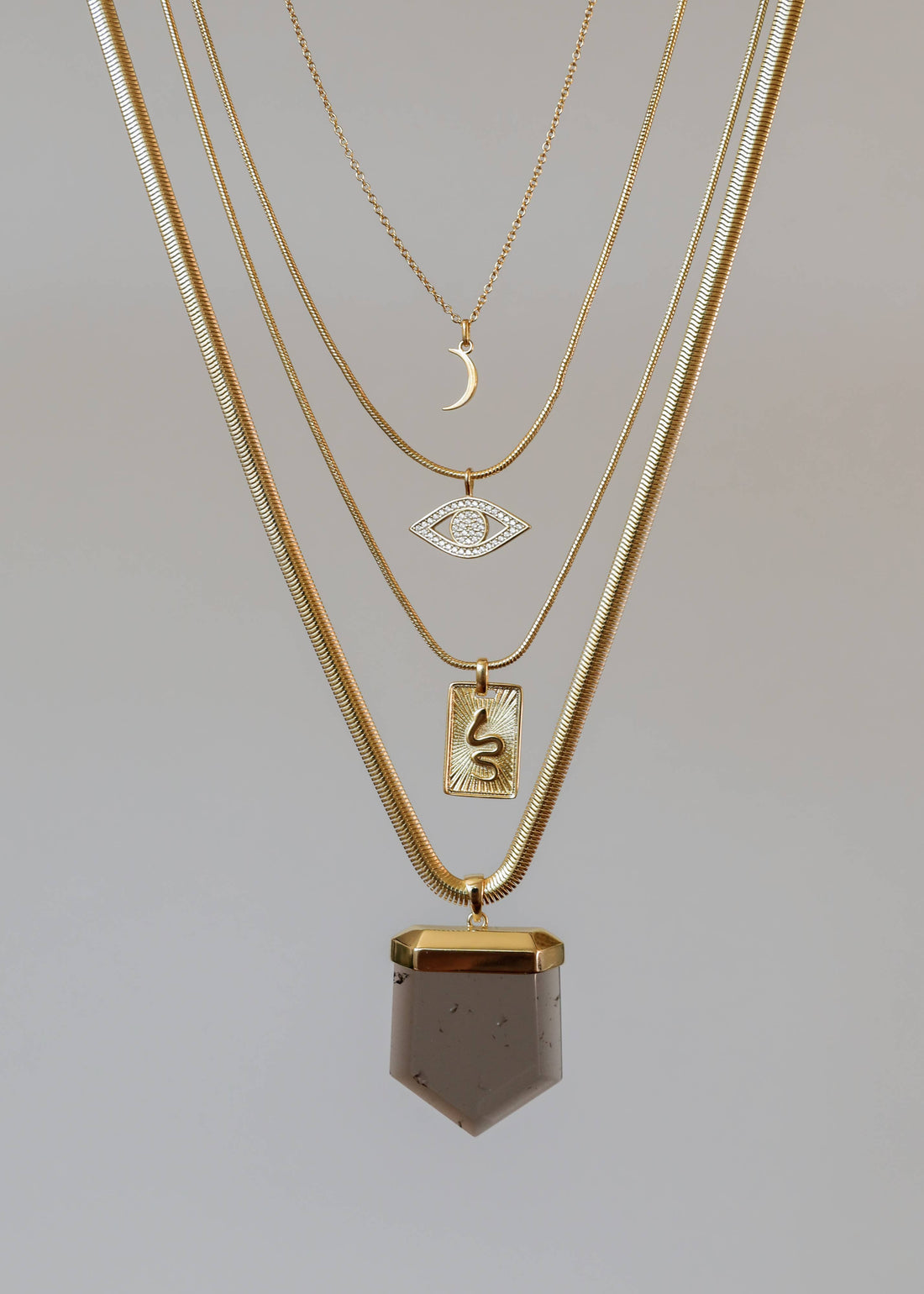 Tiny Crescent Moon Gold Necklace