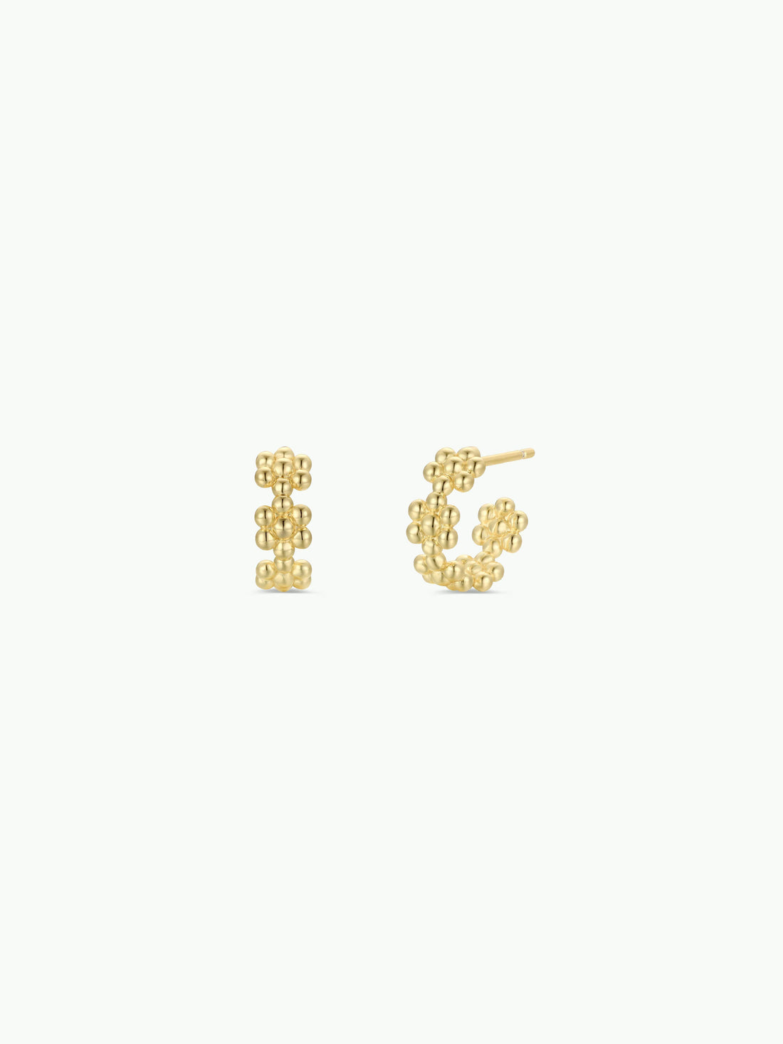 Petite Flower Hoop Earrings - 18k Gold Plated
