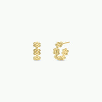 Petite Flower Hoop Earrings - 18k Gold Plated