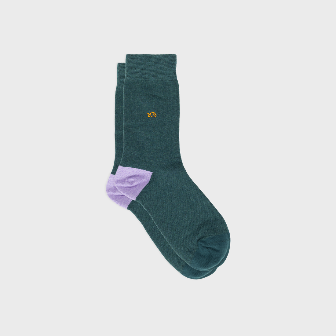 Solid combed cotton socks - Heather green