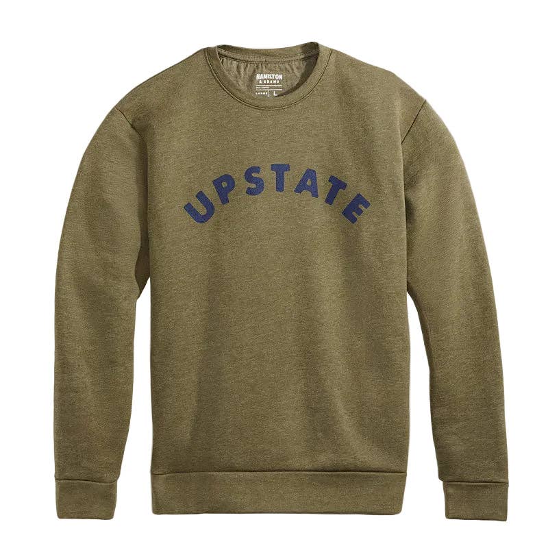 Upstate Arch Crewneck - Heathered Military Green