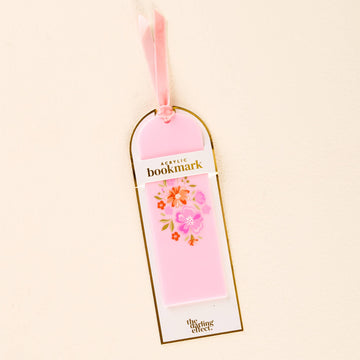 Acrylic Bookmark: Dainty Floral Pink