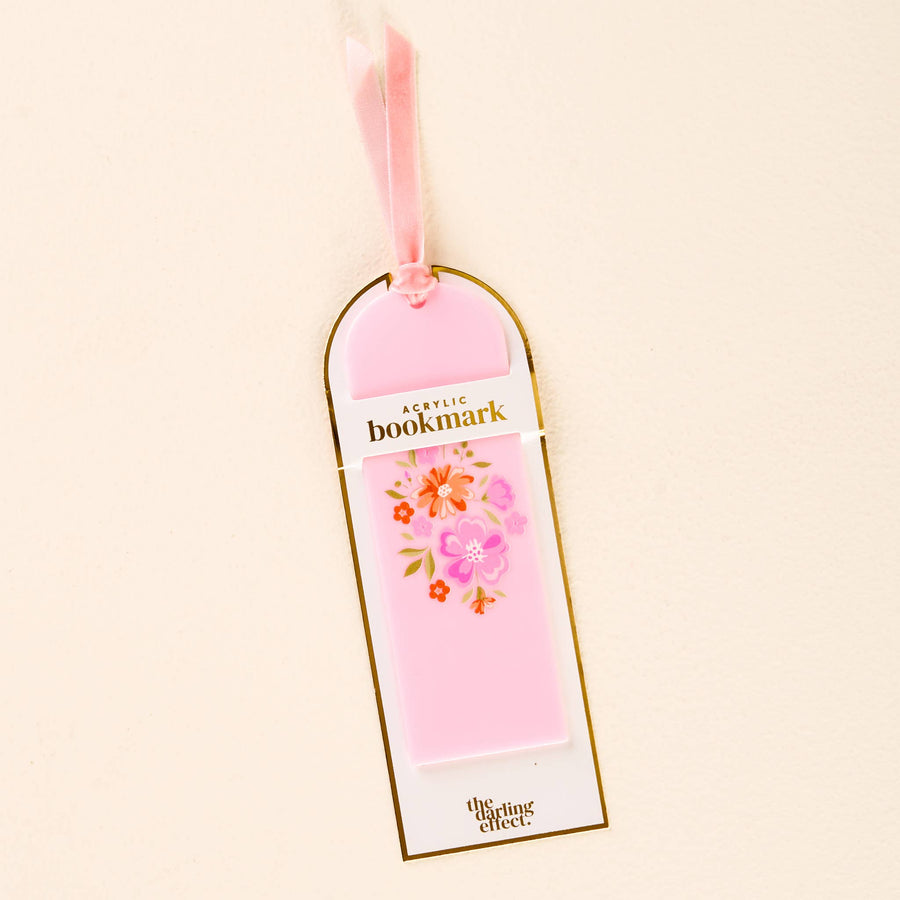 Acrylic Bookmark: Dainty Floral Pink
