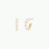 Vintage Hoop Earrings - Cream Enamel