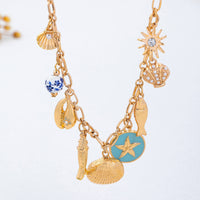 Coastal Seashells Charm Necklace