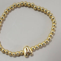 INITIAL MONOGRAM BUBBLE STRETCH BEAD BRACELET