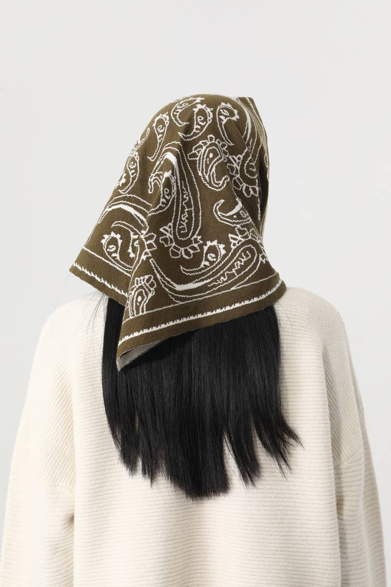 Paisley Knit Triangle Scarf