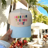 Here for the Fun of it - Baby Blue Corduroy Trucker Hat