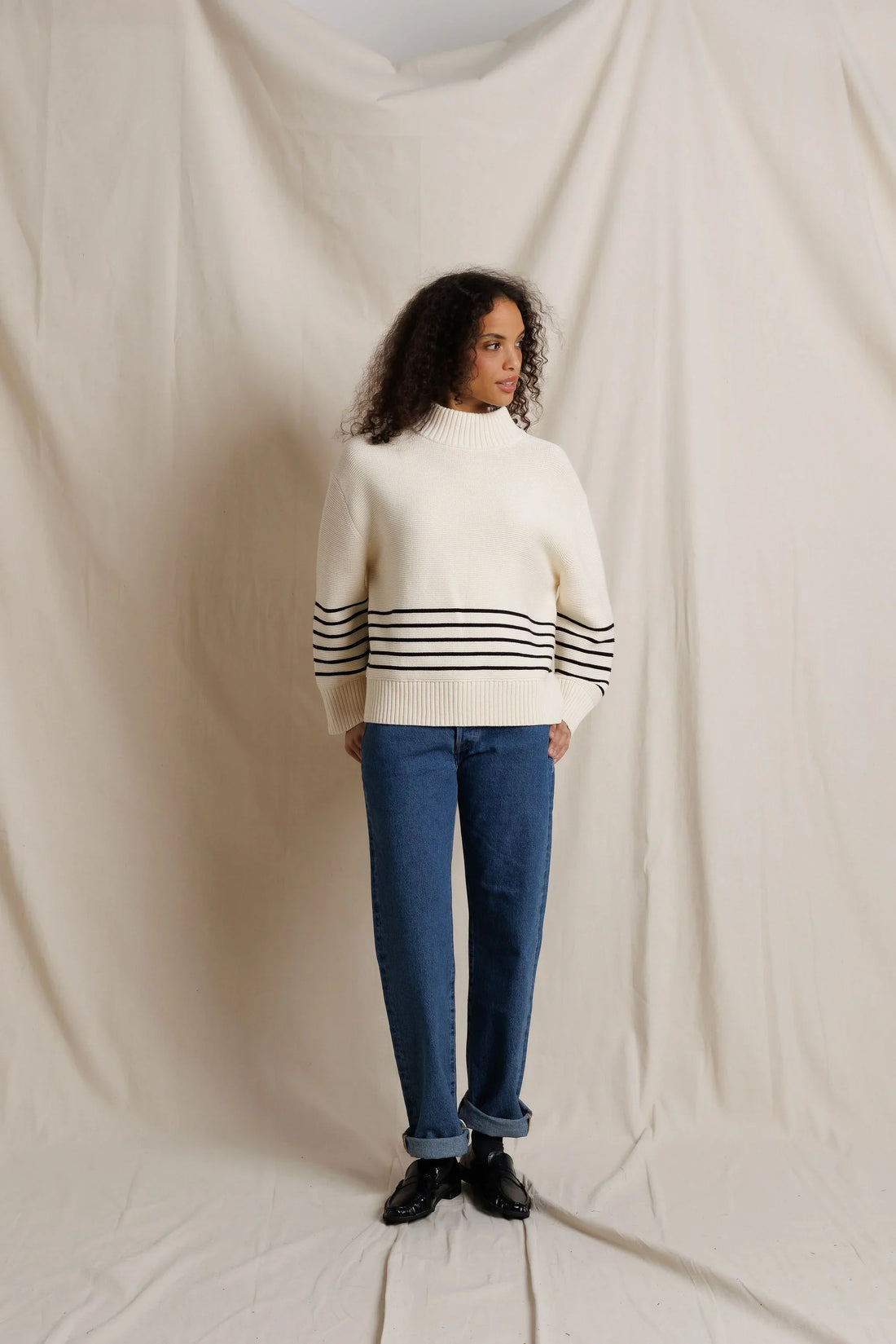 Elsie Stripe Turtleneck Sweater