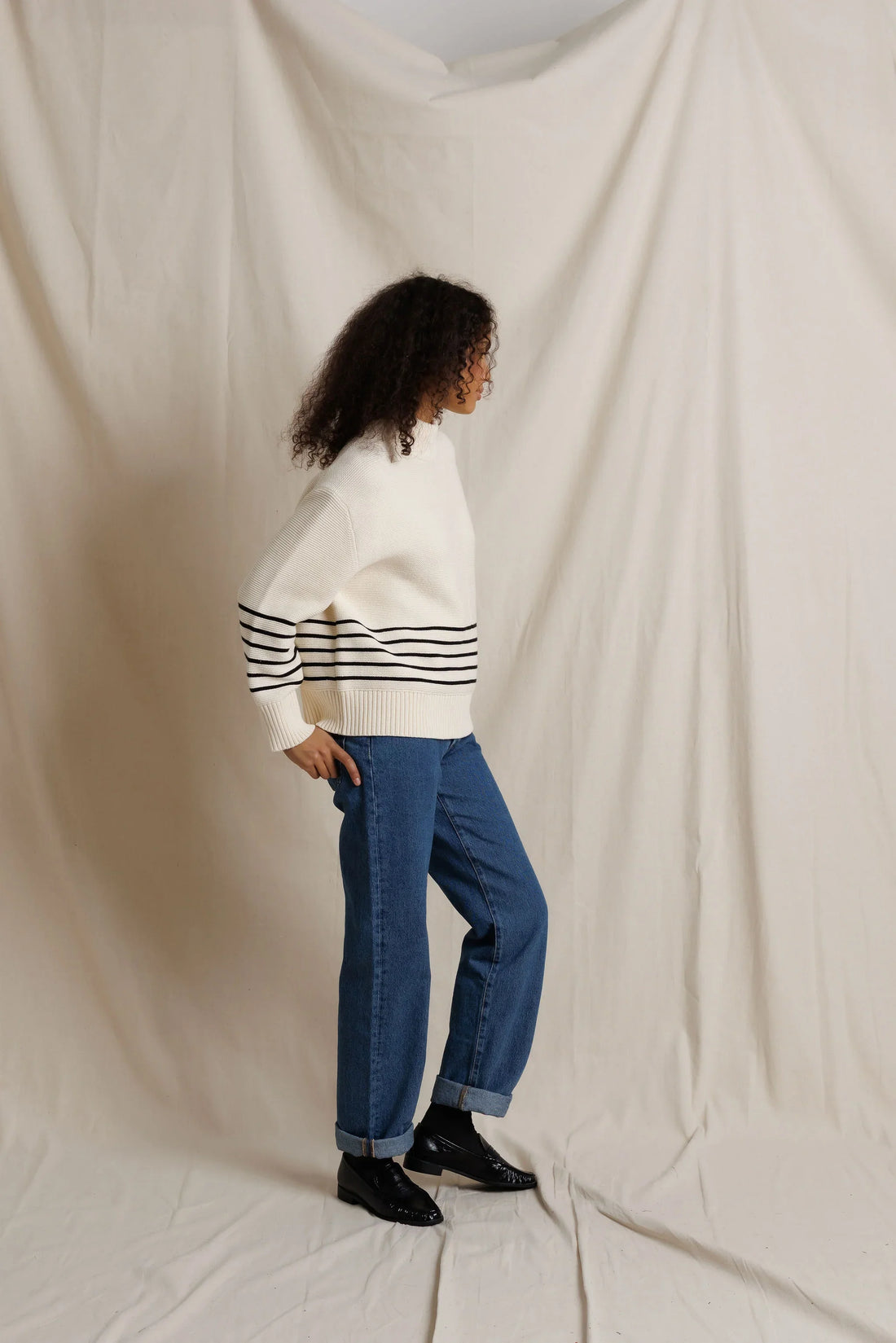 Elsie Stripe Turtleneck Sweater
