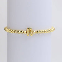 INITIAL MONOGRAM BUBBLE STRETCH BEAD BRACELET