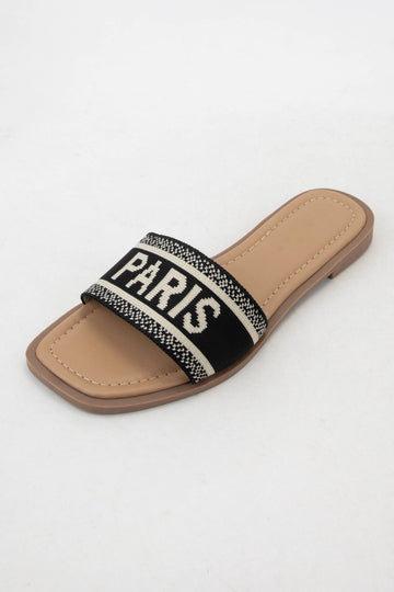 Pariso Embroidered Slip-On Sandal