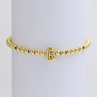 INITIAL MONOGRAM BUBBLE STRETCH BEAD BRACELET