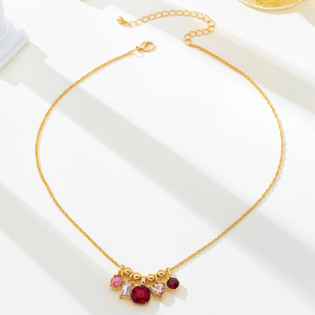 Multicolor Crystal Cluster Charm Pendant Necklace