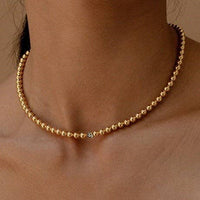 18K STAINLESS STEEL TARNISH FREE BEADED NECKLACE